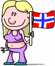 animated girl waving flag