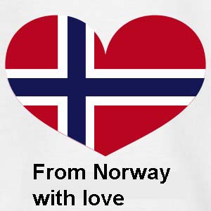 Heart with text: From Norway with love